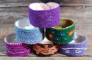 Embroidered Felt Cuffs