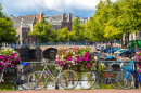 Bicycles On a Bridge in Amsterdam