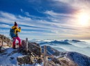 Hiker on a Mountain Peak