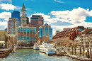 Ships at the Pier in Boston