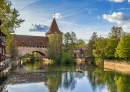 Pedestrian Chain Bridge in Nuremberg, Germany