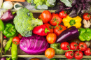 Fresh Vegetables in the Wooden Tray