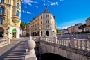 Triple Bridge in Ljubljana, Capital of Slovenia