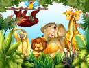 Wild Animals in the Jungle