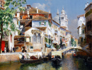 Gondolas on a Venetian Canal