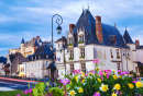 Amboise Town and Chateau at Dusk, France