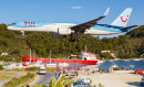 Landing at the Skiathos Airport, Greece