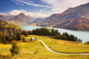 Roselend Lake, Auvergne-Rhone-Alpes, France