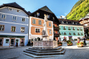 Historic Old Market in Hallstatt, Austria