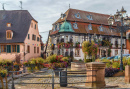 Main Square with Fountain in Barr, France