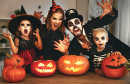 Family Celebrating Halloween