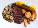 Ostrich Steak with Mushroom