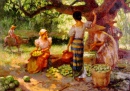 Fruit Pickers Under The Mango Tree