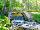 Waterfall in Arkadija Park, Riga, Latvia