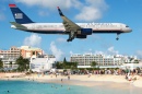 US Airways Boeing 757 Landing in Saint Martin