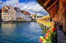 Chapel Bridge in Lucerne, Switzerland