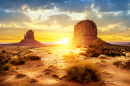 Sunset at the Sisters in the Monument Valley