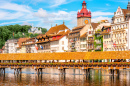 Wooden Bridge in Lucerne, Switzerland