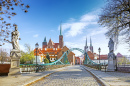 Bridge to Tumski Island in Wroclaw, Poland