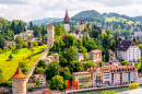 Fortification Walls and Towers, Lucerne, Switzerland