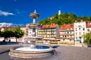 Ljubljana Fountain and Castle, Slovenia