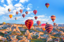 Hot Air Balloons over Cappadocia, Turkey