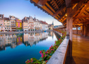 Kappelbrucke Wooden Bridge in Lucerne