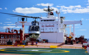 Helicopter on a Large Tanker Deck