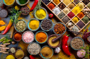 Assorted Spices in Bowls