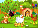 Courtyard with Farm Animals