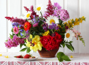 Garden Flowers in a Clay Jug