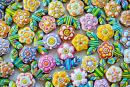 Sugar Glazed Flower Cookies