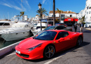 Red Ferrari in Puerto Banus, Spain