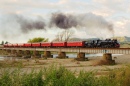 Train Crossing the Otaki River, New Zealand