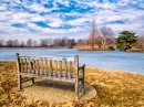 Bench Overlooking Pond At Dawes Arboretum