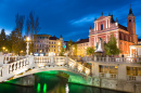 Triple Bridge in Ljubljana, Slovenia