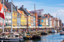 Nyhavn District in Copenhagen, Denmark