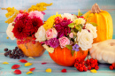 Flowers in a Pumpkin