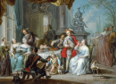 Elegant Company Feasting on a Terrace