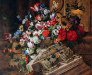 Flowers near a Classical Cornice