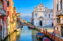 Narrow Canal in Venice, Italy