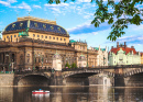 Bridge and National Theater in Prague