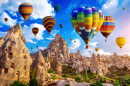 Hot Air Balloons Over Cappadocia, Turkey